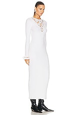 RABANNE Long Sleeve Dress in White, view 2, click to view large image.