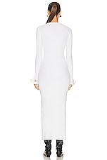 RABANNE Long Sleeve Dress in White, view 3, click to view large image.