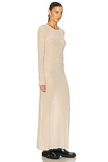 RABANNE Studded Long Sleeve Dress in Nude, view 2, click to view large image.