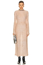 RABANNE Crystal Maxi Dress in Light Pink, view 1, click to view large image.