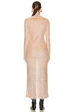 RABANNE Crystal Maxi Dress in Light Pink, view 3, click to view large image.