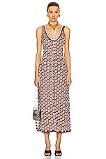 RABANNE Jacquard Tank Dress in Burgundy, view 1, click to view large image.