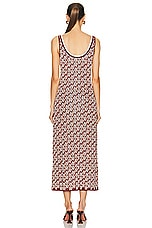 RABANNE Jacquard Tank Dress in Burgundy, view 3, click to view large image.