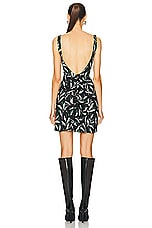 RABANNE Printed Viscose Jersey Dress in Mugeut Noir, view 3, click to view large image.