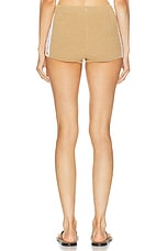 RABANNE Side Cut Out Knit Short in Beige, view 3, click to view large image.