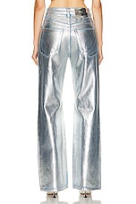RABANNE Metallic Wide Leg Pant in Light Silver, view 3, click to view large image.