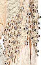 RABANNE Fringe Beaded Hoodie in Nude, view 6, click to view large image.