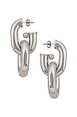 RABANNE XL Link Hoop Earrings in Silver, view 2, click to view large image.