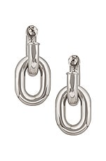 RABANNE XL Link Hoop Earrings in Silver, view 3, click to view large image.