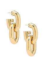 RABANNE XL Link Hoop Earrings in Gold, view 1, click to view large image.