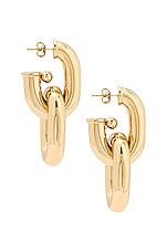 RABANNE XL Link Hoop Earrings in Gold, view 2, click to view large image.