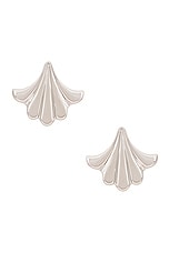 RABANNE Flower Earrings in Silver, view 1, click to view large image.