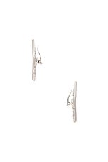 RABANNE Flower Earrings in Silver, view 3, click to view large image.