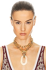 RABANNE Link Necklace in Gold & Transparent, view 2, click to view large image.