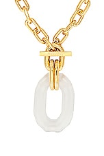 RABANNE Link Necklace in Gold & Transparent, view 3, click to view large image.