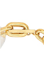 RABANNE Link Necklace in Gold & Transparent, view 4, click to view large image.
