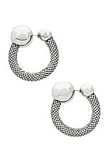 RABANNE Mini Mesh Earrings in Silver, view 3, click to view large image.