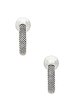 RABANNE Mini Mesh Earrings in Silver, view 4, click to view large image.