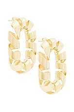RABANNE XL Link Twist Earrings in Gold, view 1, click to view large image.