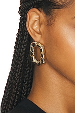 RABANNE XL Link Twist Earrings in Gold, view 2, click to view large image.