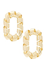 RABANNE XL Link Twist Earrings in Gold, view 3, click to view large image.