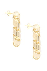 RABANNE XL Link Twist Earrings in Gold, view 4, click to view large image.