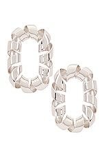 RABANNE XL Link Twist Earrings in Silver, view 3, click to view large image.