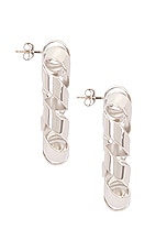 RABANNE XL Link Twist Earrings in Silver, view 4, click to view large image.