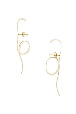 RABANNE Wave Earrings in Gold, view 3, click to view large image.