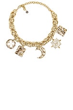 RABANNE Charm Chain Necklace in Gold, view 1, click to view large image.