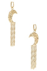 RABANNE Moon Drop Earrings in Gold, view 1, click to view large image.