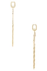 RABANNE Moon Drop Earrings in Gold, view 4, click to view large image.