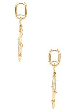 RABANNE Summer Sun Medals Earrings in Gold, view 4, click to view large image.