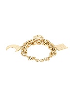 RABANNE Charm Chain Bracelet in Gold, view 3, click to view large image.