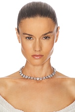 RABANNE Crystal Choker in Silver & Crystal, view 2, click to view large image.