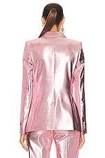 RABANNE Metallic Blazer in Pink, view 3, click to view large image.