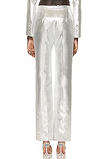 RABANNE Straight Leg Pant in Silver, view 3, click to view large image.