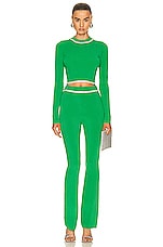 RABANNE Crystal Belt Pant in Green, view 4, click to view large image.
