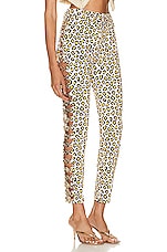 RABANNE Skinny Pant in Leopard Natural, view 2, click to view large image.