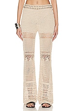 RABANNE Crochet Pant in Shiny Beige, view 1, click to view large image.