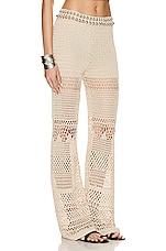RABANNE Crochet Pant in Shiny Beige, view 2, click to view large image.