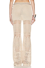 RABANNE Crochet Pant in Shiny Beige, view 3, click to view large image.