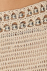 RABANNE Crochet Pant in Shiny Beige, view 5, click to view large image.