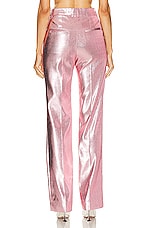 RABANNE Metallic Straight Pant in Pink, view 3, click to view large image.
