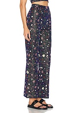 RABANNE Jacquard Pants in Blue Floral, view 2, click to view large image.