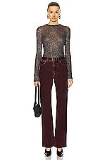 RABANNE Velvet Pants in Bordeaux, view 4, click to view large image.