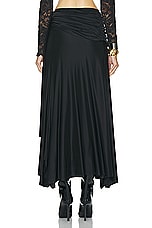 RABANNE Drape Satin Skirt in Black, view 4, click to view large image.