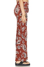 RABANNE Knot Wrap Long Skirt in Paisley Terracotta, view 2, click to view large image.