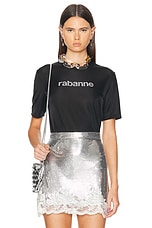 RABANNE Logo Tee Shirt in Black, view 1, click to view large image.