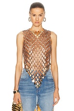 RABANNE Chain Top in Wood, view 1, click to view large image.